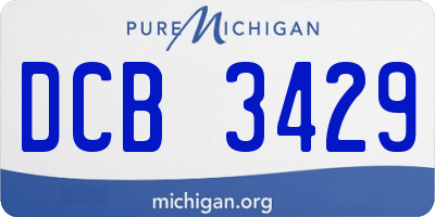 MI license plate DCB3429