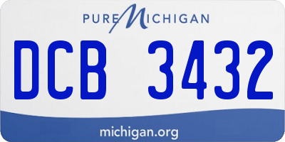 MI license plate DCB3432