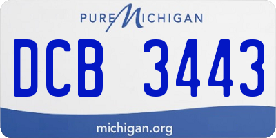MI license plate DCB3443
