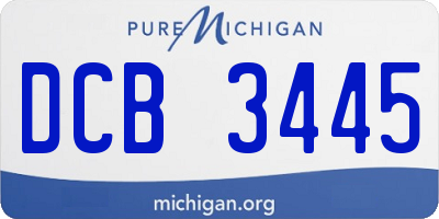 MI license plate DCB3445