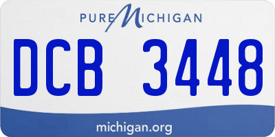 MI license plate DCB3448