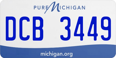 MI license plate DCB3449