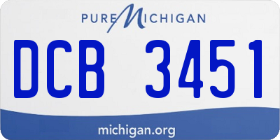 MI license plate DCB3451