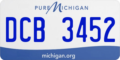 MI license plate DCB3452