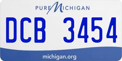 MI license plate DCB3454