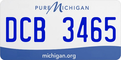 MI license plate DCB3465