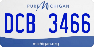 MI license plate DCB3466