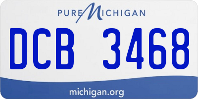 MI license plate DCB3468