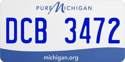 MI license plate DCB3472