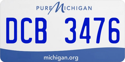 MI license plate DCB3476