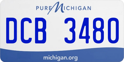 MI license plate DCB3480