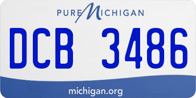 MI license plate DCB3486