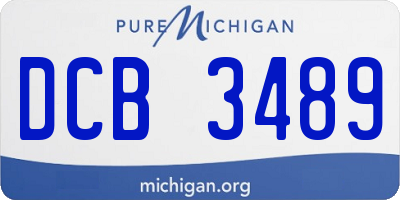 MI license plate DCB3489