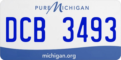 MI license plate DCB3493