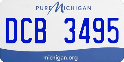 MI license plate DCB3495