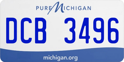 MI license plate DCB3496