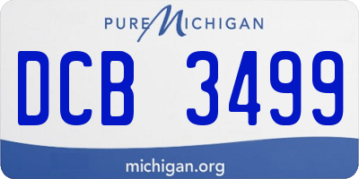 MI license plate DCB3499