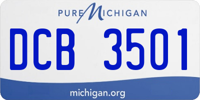 MI license plate DCB3501