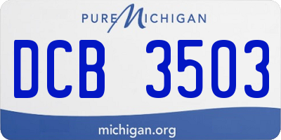 MI license plate DCB3503