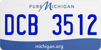 MI license plate DCB3512