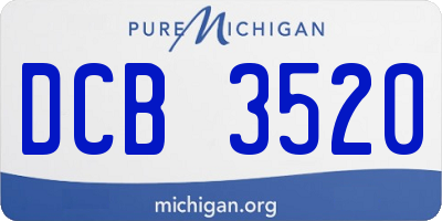 MI license plate DCB3520