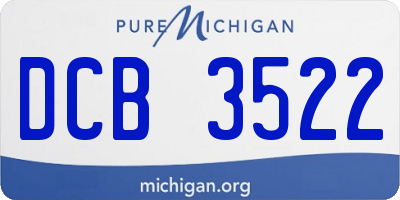 MI license plate DCB3522