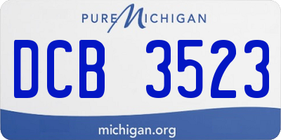 MI license plate DCB3523