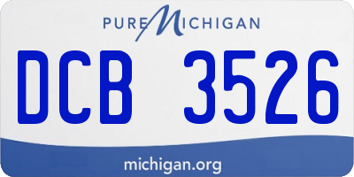MI license plate DCB3526