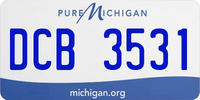 MI license plate DCB3531