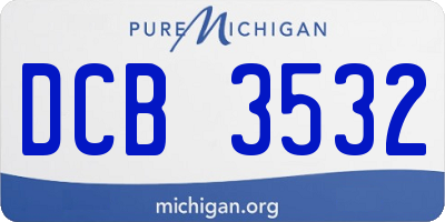 MI license plate DCB3532