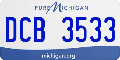 MI license plate DCB3533