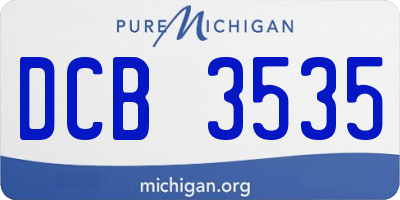 MI license plate DCB3535