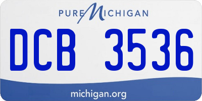MI license plate DCB3536