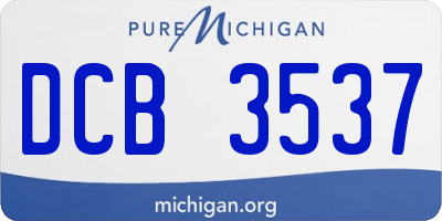 MI license plate DCB3537