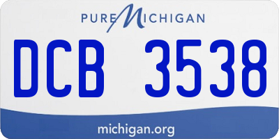 MI license plate DCB3538