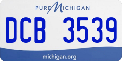 MI license plate DCB3539
