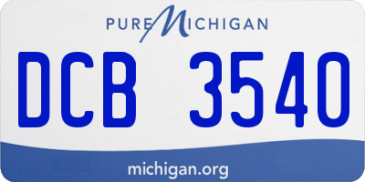 MI license plate DCB3540