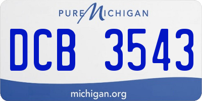 MI license plate DCB3543