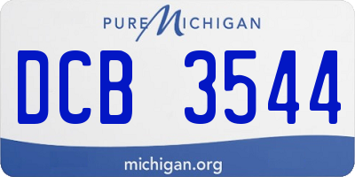MI license plate DCB3544