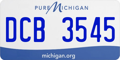 MI license plate DCB3545
