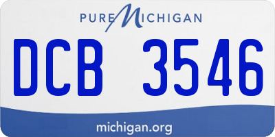 MI license plate DCB3546