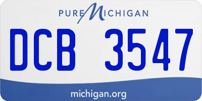 MI license plate DCB3547