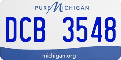 MI license plate DCB3548