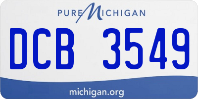 MI license plate DCB3549