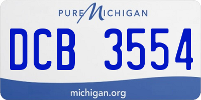MI license plate DCB3554