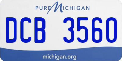 MI license plate DCB3560