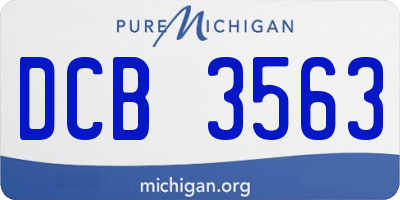 MI license plate DCB3563