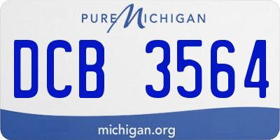 MI license plate DCB3564