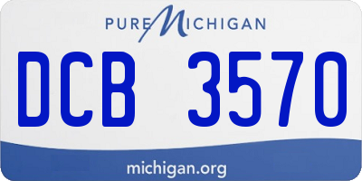 MI license plate DCB3570