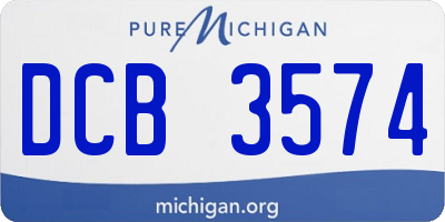 MI license plate DCB3574